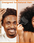 SALONSILK 5Pcs Combs for Men, Hair Pick Comb Set for Afro Black Mens Curls, Wide Tooth Medium Toothed Styling Dressing for Twist Detangler Natural Hair