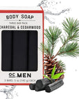 Olivia Care Activated Charcoal Cedarwood Bar Soap 3 Pack Set 100% Natural & Organic – For Face & Body - Deep Clean, Exfoliate, Moisturize & Hydrate - Amazing Masculine Fragrance - 3 X 5 OZ