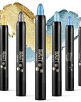 Boobeen 6PCS Cream Eyeshadow Stick - Waterproof Pencil Crayon Eye Brightener Stick Shimmer Pen - Create Glitter Eye Makeup, Easy to Use