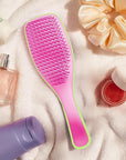 Tangle Teezer Ultimate Detangler Curly Hair Brush, Dry & Wet Hairbrush, Reduces Frizz & Breakage, for 3C to 4C Curly Hair Types, Cyber Lime & Pink
