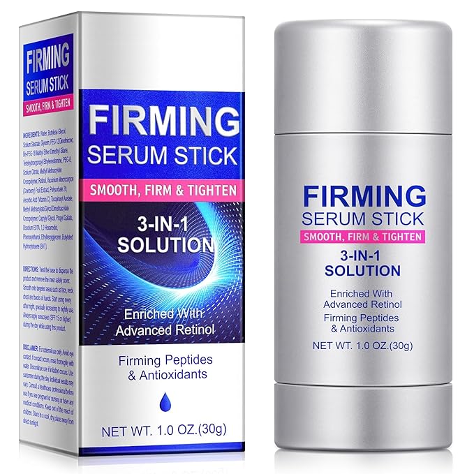 Advanced-Retinol Firming Serum Stick, 3-in-1 Firming Serum Stick for Women, Smooth,Tighten and Firm Face,Neck & Jawline, Reduces Wrinkles, Hydrates & Nourishes Skin (1.0 OZ)