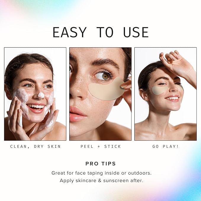 Sun Patch, Reusable Under Eye Sunblock Patches, 100% Silicone Sunscreen Under Eye Patches for UV Protection, Face Stickers with UPF 50, 1 Pack/4 Pairs, Sunkiss (Nude) (Golf, Surf, Swim, Ski & Snow)