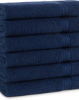 Arkwright Bathroom Hand Towels Set of 6 - Super Soft 100% Cotton, 600 GSM Quick Dry & Absorbent, Luxury Bath Essentials for Hotels, Spa, Hosts, and Vacation Rentals, Lapis Navy