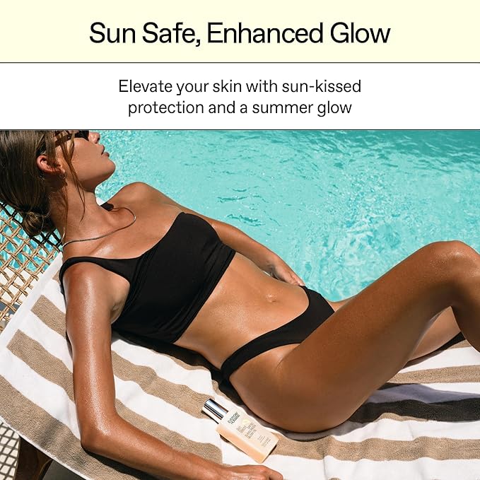 Everyday Humans SPF30 Sheer Body Glow Oil with Gold Mica | Sun Glazed Hydrating UV Protection Vegan Cruelty Free 5.1 Fl Oz | Bergamot, Squalane, Jojoba Seed Oil | UVA/UVB Broad Spectrum Protection…