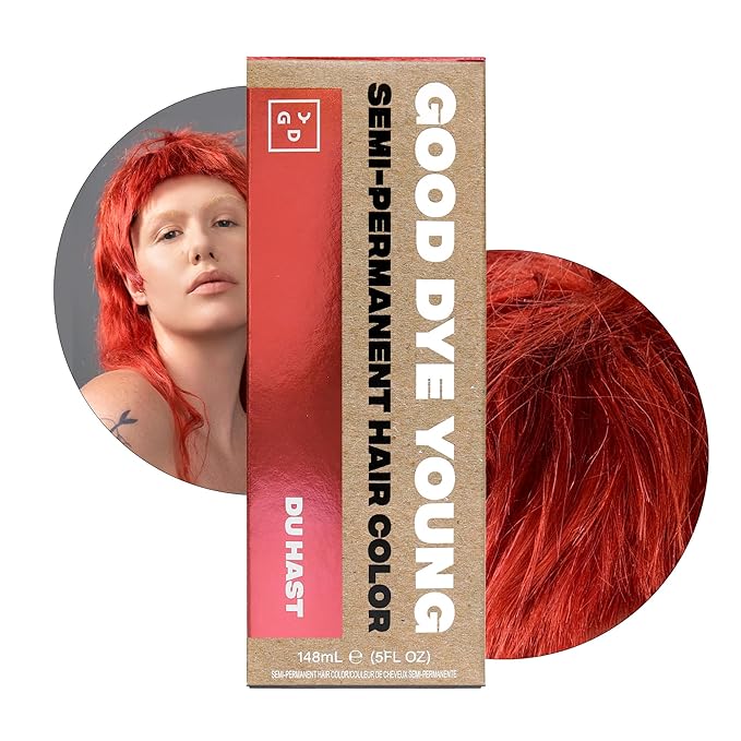 Good Dye Young Semi Permanent Hair Dye Du Hast Pink - UV Protective Temporary Hair Color, Conditioning Pink Hair Dye, PPD Free, Lasts 15-24+ Washes, Vegan & Cruelty-Free