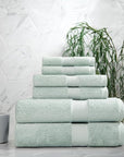 Aston & Arden Egyptian Hand Towels - Pack of 6 - Oversized Ultra Soft Thick & Absorbent, 100% Ringspun Egyptian Cotton Bathroom Towel for Spa, Hotel, 600 GSM, 16 x 30 in, Green