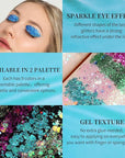 FANDAMEI 18-Color Face Glitter, Body Glitter Hair Glitter for Glitter Makeup, 2 PCS Glitter Gel 6 Color Themes, Chunky Glitter for Kids Women, Halloween Rave Concert Face Paint