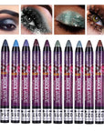 MEICOLY Neutral Brown Eyeshadow Stick, 12 Pcs Shimmer Metallic Purple Blue Eyeshadow Crayon, Eye Brightener Stick, Pro Waterproof & Long Lasting Shiny Bright Starter Rotating Eye Brightener Sticks