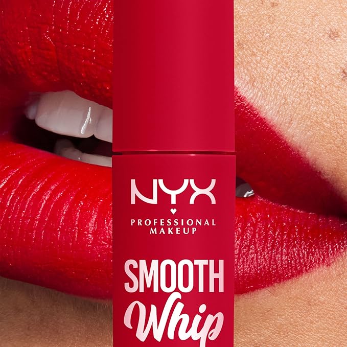 NYX PROFESSIONAL MAKEUP Smooth Whip Matte Lip Cream, Long Lasting, Moisturizing, Vegan Liquid Lipstick - Cherry Crème (Classic Red)