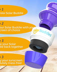 Solar Buddies Sunscreen Applicator - Single Purple - Refillable Roll on Sponge Sunscreen, Suncream & Lotion Applicator For Kids, Adults & Families - Holds 3.4fl oz, Perfect Size for Travel
