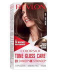 Revlon ColorSilk Tone + Gloss + Care Demi Permanent Hair Color, Dye Kit with Leave-In Scalp and Haircare Serum, 2x Shinier, 4x Stronger, 6 Light Brown, 4.5 fl oz