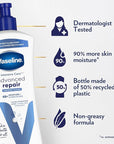 Vaseline Intensive Care Unscented Advanced Repair Body Lotion - Ultra-Hydrating with Lipids for Extremely Dry Skin, 20.3 oz, Pack of 3