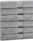 Aston & Arden Egyptian Hand Towels - Pack of 6 - Oversized Ultra Soft Thick & Absorbent, 100% Ringspun Egyptian Cotton Bathroom Towel for Spa, Hotel, 600 GSM, 16 x 30 in, Dark Grey
