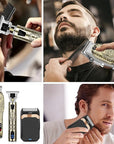Professional Hair Clipper Set for Men Electric Shaver Razor Cordless Hair Cutting Barber Clippers Beard Trimmer Men’s Grooming Kit Gifts for him (Bronze)