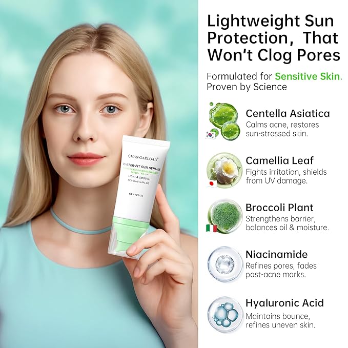 Tinted Sunscreen for Face & Body – Madagascar Centella SPF 50+, Mineral with Tinted Moisturizer, Hyaluronic Acid & Niacinamide, Lightweight Korean Skin Care Sunblock, 50ml