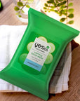 Yes To Face Wipes for Women and Men, Sensitive Facial Cleansing Wipes for use as a Make Up Remover, Cleaning, Soothing, Cucumbers Aloe Vera (Pack of 2)
