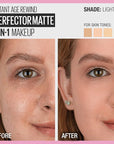 Maybelline Instant Age Rewind Instant Perfector 4-In-1 Matte Makeup, 01 Light, 1 Count