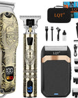 Professional Hair Clipper Set for Men Electric Shaver Razor Cordless Hair Cutting Barber Clippers Beard Trimmer Men’s Grooming Kit Gifts for him (Bronze)