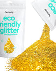 Hemway Eco Friendly Biodegradable Glitter 100g / 3.5oz Bio Cosmetic Safe Sparkle Vegan for Face, Eyeshadow, Body, Hair, Nail and Festival Makeup, Craft - Extra Chunky (1/24" 0.040" 1mm) - Gold