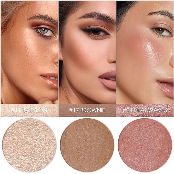 3 Pcs MEDIUM Contour Stick Set,Cream Blush & All Skin