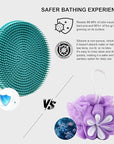 INNERNEED Food Grade Silicone Body Scrubber Gentle Exfoliating Brush for Women Men Deep Clean for All Skin Types, More Hygienic and Well Lather (Dark Green+Pink)