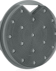 Lymphatic Drainage Silicone Body Scrubber for Shower - Exfoliating Silicone Loofah with Zinc Infused and Stiff Massage Nodes，for Improving Skin Health and Reduces Acne -Dark Gray