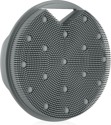 Lymphatic Drainage Silicone Body Scrubber for Shower - Exfoliating Silicone Loofah with Zinc Infused and Stiff Massage Nodes，for Improving Skin Health and Reduces Acne -Dark Gray
