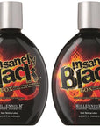 Millenium Tanning Insanely Black 60X UV Bronzer Accelerator Tanning Lotion, 2 Count, 13.5 fl oz