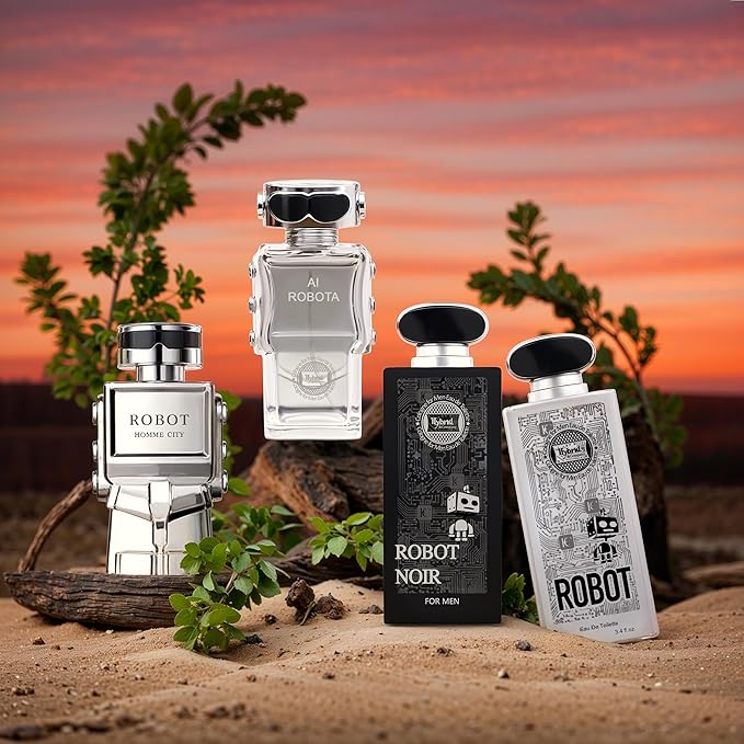 Hybrid & Company Mens 4 Pcs Robot Ai For Men Homme City Eau De Perfum Vaporisateur Natural Spray