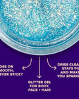 UNICORN SNOT Holographic Face Glitter & Body Glitter Gel | Holiday Glitter Makeup: Stocking Stuffers & Christmas Gift | Hair Glitter, Vegan & Cruelty-Free, 1.7 oz 3-Pack (Disco/UV/Sky)