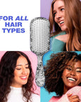 The Knot Dr. hair brush by Conair - Detangling hair brush - Removes Knots and Tangles in wet or dry hair- hair brushes for women - Floral Print
