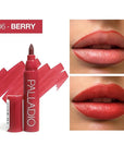 Palladio Lip Stain, Hydrating and Waterproof Formula, Matte Color Look, Longlasting All Day Wear Lip Color, Smudge Proof Natural Finish, Precise Chisel Tip Marker, Berry