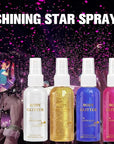 MAEPEOR Body Glitter Spray 4 Colors Quick-Drying and Non-Sticky Body Glitter Spray Moisturizing Bronze Body Shimmer for Face Hair Body (80ML, 13)