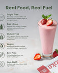 310 Nutrition All-In-One Meal Replacement Shake Powder - Plant-Based Protein Smoothie Blend w/High Fiber, Probiotics & Adaptogens - Low Carb, Vegan, Keto & Paleo Friendly - Strawberry - 14 Srv