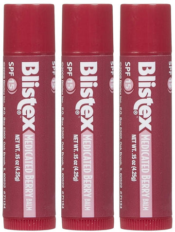 Blistex Medicated Berry Lip Balm, 3