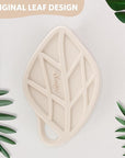 Sndyi Silicone Body Scrubber, Gentle Exfoliating Body Scrubber for Sensitive Skin, Leaf Shaped Shower Scrubber for Body with Lathering Bristles, Silicone Loofah Body Brush for Showering, Oatmeal