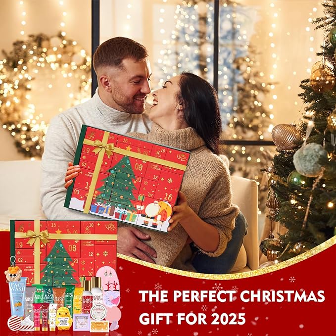 Beauty Advent Calendar 2025 for Adults Women & Teen Girls – 24 Days of Skincare, Bath & Body Gift Sets, Perfect Christmas Countdown Calendar & New Year Gifts Baskets for Girlfriend, Wife, Mom, Girls