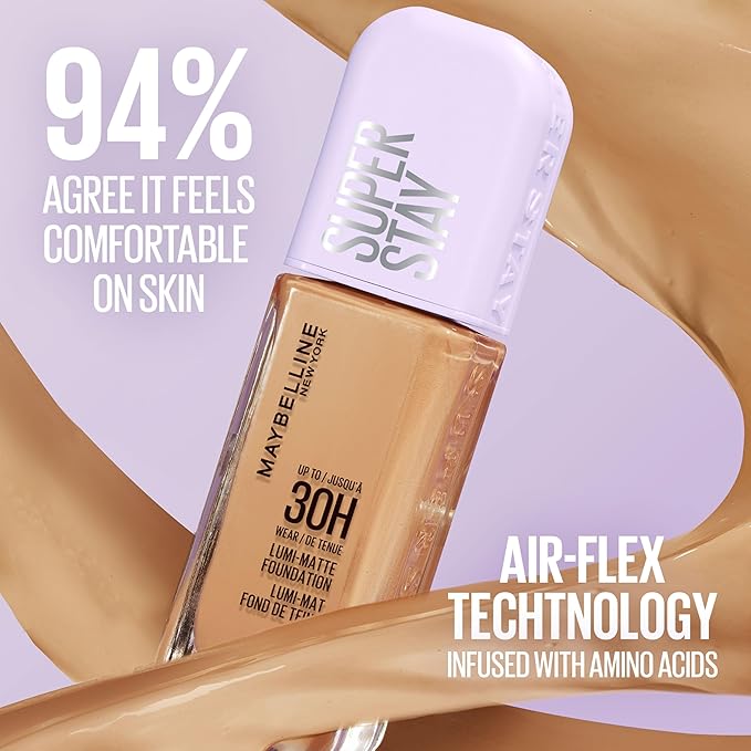 Maybelline Super Stay Lumi-Matte Foundation, Lightweight and Buildable Full Coverage Foundation Makeup For Up To 30HR Wear, 367, 1 Count
