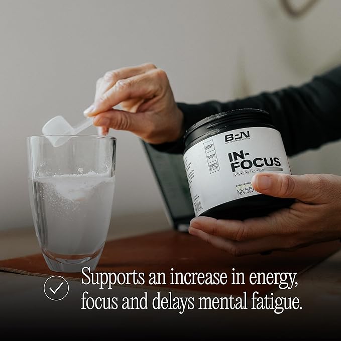 BARE PERFORMANCE NUTRITION, BPN in-Focus Brain Support Supplement, Improve Focus & Energy, Alpha GPC, Watermelon Passionfruit, 40 Servings