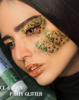 DAGEDA Green Body Glitter Gel, St Patricks Day Face Glitters Body Sequins Shimmer, Chunky Glitter for Face Hair Nails, Mardi Gras Decorations Festival Glitter Makeup 50ml