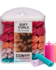 Conair Foam Hair Rollers - 48 Count, Assorted Colors - Heatless Curls, Overnight Curls, Foam Rollers with Storage Case