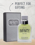 NovoGlow Novo Infinity for Men- 3.4 Fluid Ounce Eau De Parfum Spray for Men - Refreshing Citrusy & Floral Top Notes Smell Fresh All Day Long Lovely Gift Occasions