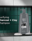 Dove Men+Care Men Shampoo For Healthy-Looking Hair Charcoal + Clay Naturally Derived Plant Based Cleansers 25.4 oz