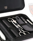 3 Swords Germany - brand quality 12 piece manicure pedicure grooming kit set for professional finger & toe nail care tweezers file clipper fashion leather case in gift box, Made by 3 Swords (33514)