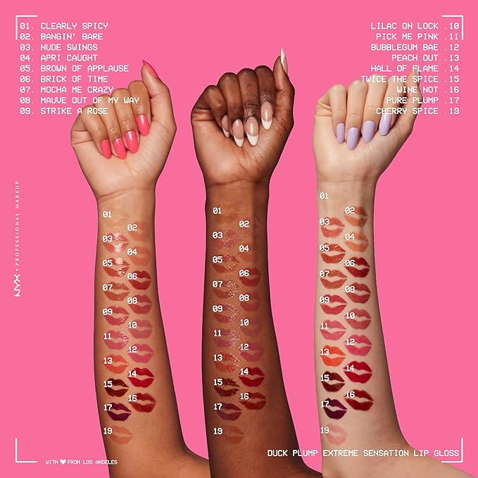 NYX PROFESSIONAL MAKEUP Duck Plump High Pigment Lip Gloss, Lip Plumper Gloss with Spicy Ginger - Mocha Me Crazy