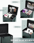 Nail Trolley Cart with 3 Drawers, Salon Station Cosmetology Case on Wheels Rolling Makeup Train Case Nail Case Organizer Beauty Salon Travel Case for Nailart,SPA,Hairstylist,Artist,Dark Green