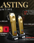 Fagaci Professional Hair Clippers for Men with Superior Precision, Brushless Motor Barber Clippers and Trimmers Set, 5X Longer Sharpness Hair Cutting Kit, Mens Haircut Cordless Clipper for Barber