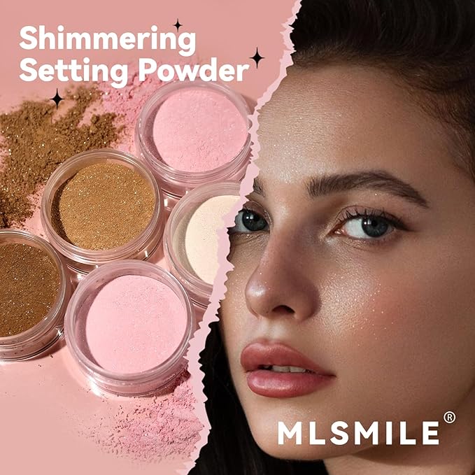 AKARY Dark Complexion Translucent Setting Powder, Shimmer Finishing