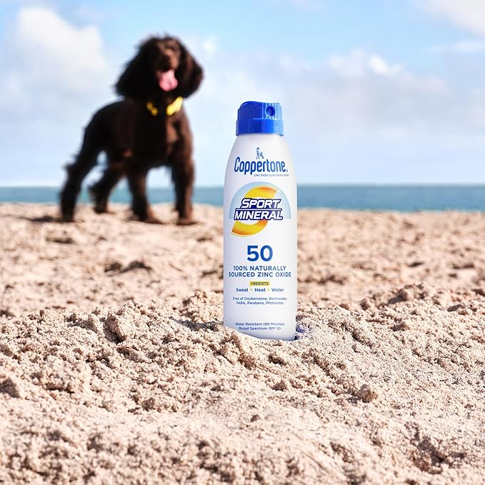 Coppertone SPORT Mineral SPF 50 Sunscreen Spray | Zinc Oxide Sunscreen | Water Resistant | 5oz