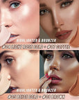 2 Pcs Cream Contour Stick Makeup Kit, Cream Highlighter Stick & Contour Bronzer Stick for Cheeks, Lightweight Blendable Smooth -Highlighter & Bronzer (#04 Light Rose Gold #07 Coffee)